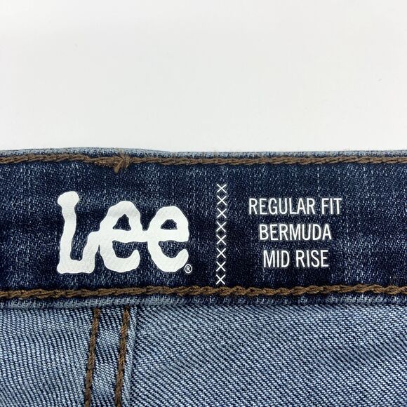 Lee Midrise Bermuda Shorts Regular Fit Influx- Size 22 M - Deep Dyed - Picture 4 of 7
